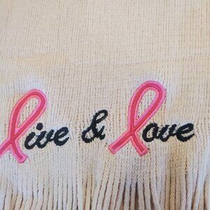 Torrid Scarf Live and Love Oversize 72" x 24" Shawl Pink Cancer Awareness Rare